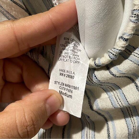 Altar’d State Linen Blend Striped Jumpsuit Size M - Picture 4 of 8